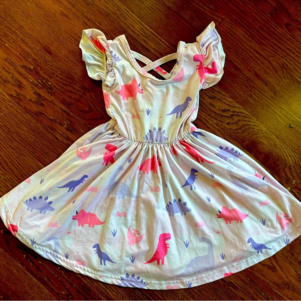 Little girls Dino dress